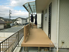 のウッドデッキ リウッドデッキ 200※正面台形加工納まり 施工例