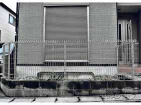 のフェンス・柵 メッシュフェンス G10-R 自由柱 施工例