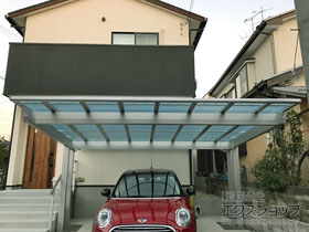 のカーポート エフルージュツインEX 後方支持タイプ 積雪〜20cm対応 施工例