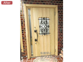 の玄関ドア リシェントII 断熱K4仕様 片袖仕様(ランマ無)R C41型 施工例