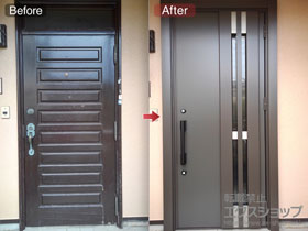 の玄関ドア リシェントII 断熱K4仕様 片開き仕様(ランマ無)R F87型 施工例