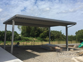 のカーポート レオンポートneo 2台用 角柱4本柱 積雪〜50cm対応 施工例