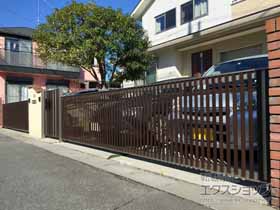 のカーゲート ワイドオーバードアS4型 マテリアルカラー 電動式 施工例