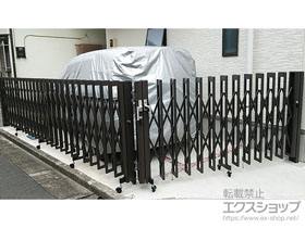 のカーゲート アルシャインII M型 Aタイプ ノンレール 角地タイプ 両開き 270+550 施工例