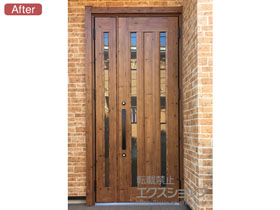 の玄関ドア リシェント 玄関ドア3 アルミ仕様 手動 親子仕様(ランマ付)R C16N型 施工例