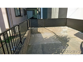 のフェンス・柵 ミエッタフェンス 防犯たて格子タイプ 自由柱施工 施工例