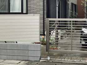 の ミエーネフェンス 目隠しルーバータイプ 自由柱施工 施工例