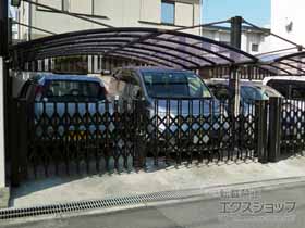 のカーゲート トリップゲート NC型 ノンキャスター 両開き 42W(21S＋21M)　※柱セットのみ 施工例