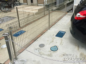 のフェンス・柵 イーネットフェンス 2F型 自由柱施工 施工例