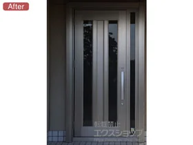 LIXIL リクシル(トステム)の玄関ドア リシェント 玄関ドア3 アルミ仕様 手動 片袖仕様(ランマ無)L C16N型 施工例