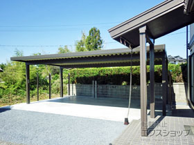 のカーポート テリオスポートIII 1500 3台用 角柱4本仕様 積雪〜50cm対応 施工例