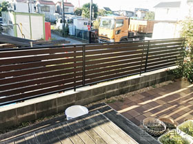 のフェンス・柵 モクアルフェンス 横板タイプ 自由柱施工 施工例
