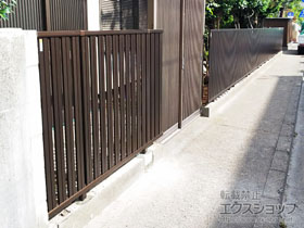 のフェンス・柵 シンプレオフェンスST1型 縦スリット 自由柱施工 施工例