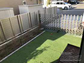 のフェンス・柵 シンプレオフェンス13型 ルーバー 自由柱施工 施工例