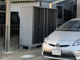 の物置・屋外倉庫 シンプリー 一般型 2160×755×1903 MJX-217E-P-PG 施工例