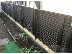 のフェンス・柵 ミエーネフェンス 目隠しルーバータイプ 自由柱施工 施工例