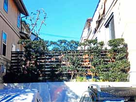 のフェンス・柵 モクアルフェンス 横板タイプ 自由柱施工 施工例