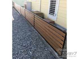 のフェンス・柵 モクアルフェンス 横板タイプ 自由柱施工 施工例