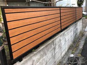 のフェンス・柵 モクアルフェンス 目隠しタイプ 自由柱施工 施工例