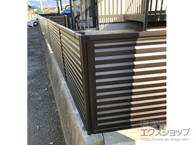 のフェンス・柵 ミエーネフェンス 目隠しルーバータイプ 自由柱施工 施工例