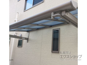 のテラス屋根 パワーアルファ L型 ルーフタイプ 単体 積雪〜30cm対応 施工例