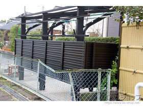 のフェンス・柵 ミエーネフェンス 目隠しルーバータイプ 自由柱施工 施工例