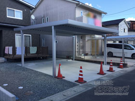 のカーポート テリオスポートIII 1500 2台用 角柱4本柱 積雪〜50cm対応 施工例