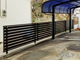 のフェンス・柵 モクアルフェンス 横板タイプ 自由柱施工 施工例