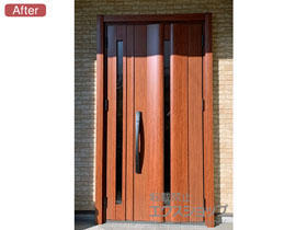 の玄関ドア リシェント玄関ドア3 断熱K4仕様 親子仕様(ランマ無)R G12型 ※タッチキー(キー付リモコン)仕様 施工例