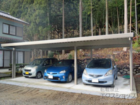のカーポート テリオスポートIII 3000 3台用 横連棟 角柱6本柱 積雪〜100cm対応 施工例