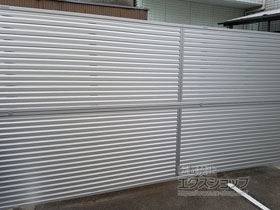 の門扉 ライシス門扉 5型 横目隠し 片開き 柱使用 施工例