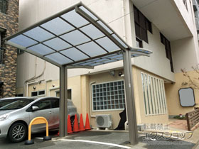 のサイクルポート・駐輪場 ネスカRミニ (ラウンドスタイル) Y合掌 積雪〜20cm対応 施工例