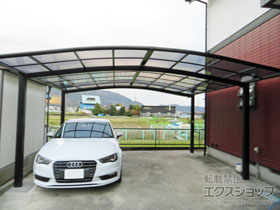 のカーポート フーゴR (ラウンドスタイル) ワイド 積雪〜20cm対応 施工例