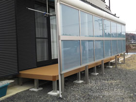 のテラス屋根 ヴェクターテラス R型 テラスタイプ 連棟 積雪〜20cm対応 施工例