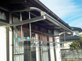 のテラス屋根 ヴェクターテラス R型 ルーフタイプ 単体 積雪〜20cm対応 施工例