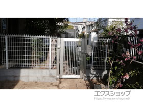 のフェンス・柵 メッシュフェンスG10-R 自由柱 施工例