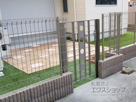 のフェンス・柵 ハイグリッドフェンスUF8型 フリーポールタイプ 施工例