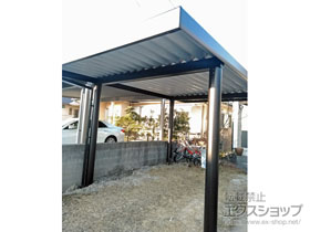 のカーポート レオンポートneo 1台用 丸柱4本柱 積雪〜50cm対応 施工例