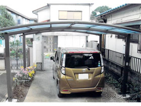 のカーポート ネスカR (ラウンドスタイル) ワイド 積雪〜20cm対応 施工例