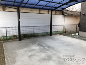 のフェンス・柵 メッシュフェンス G10-R 自由柱 施工例