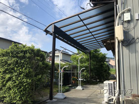 のテラス屋根 ヴェクターテラス R型 テラスタイプ 単体 積雪〜20cm対応 施工例