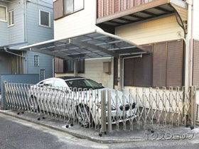 のカーゲート レイオス4型 ノンレール 片開き角地セット 26SJ+54T 施工例