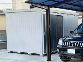 の物置・屋外倉庫 ネクスタ大型 一般型 3580×2630×2375 NXN-94H-PG 施工例