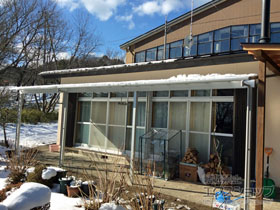 のテラス屋根 ヴェクターテラス F型 1500 テラスタイプ 三連棟 積雪〜50cm対応 施工例