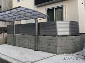 のフェンス・柵 ミエーネフェンス 目隠しルーバータイプ 自由柱タイプ 施工例