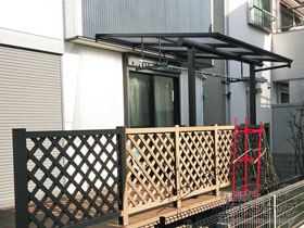 のテラス屋根 ヴェクターテラス F型 テラスタイプ 単体 積雪〜20cm対応 施工例