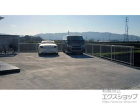 のフェンス・柵 シンプレオフェンスM1型 横井桁メッシュ 自由柱 施工例