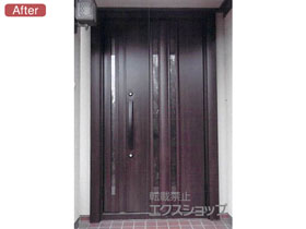 の玄関ドア リシェント玄関ドア3 断熱K4仕様 手動 親子仕様(ランマ無)R G15型 施工例