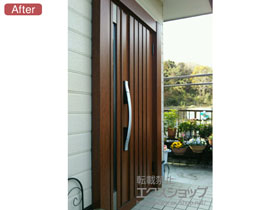 の玄関ドア リシェント玄関ドア3 断熱K4仕様 親子仕様(ランマ無)R Ｍ27型 ※タッチキー(キー付リモコン)仕様 施工例