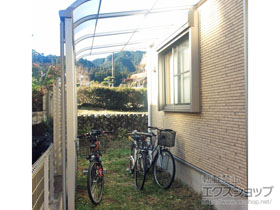 のストックヤード スピーネストックヤードR型 波板タイプ スクリーン仕様 積雪50cm対応 施工例